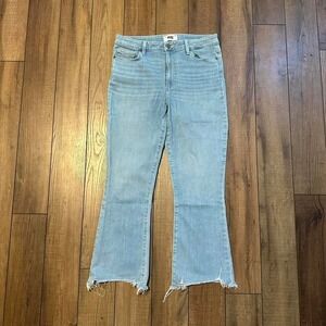 Paige Rorry Crop‎ Flare Raw Hem Jeans Women's Size 30